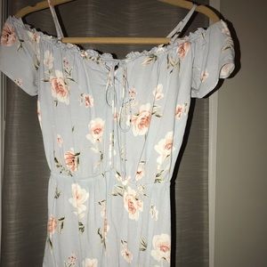 Baby Blue floral romper